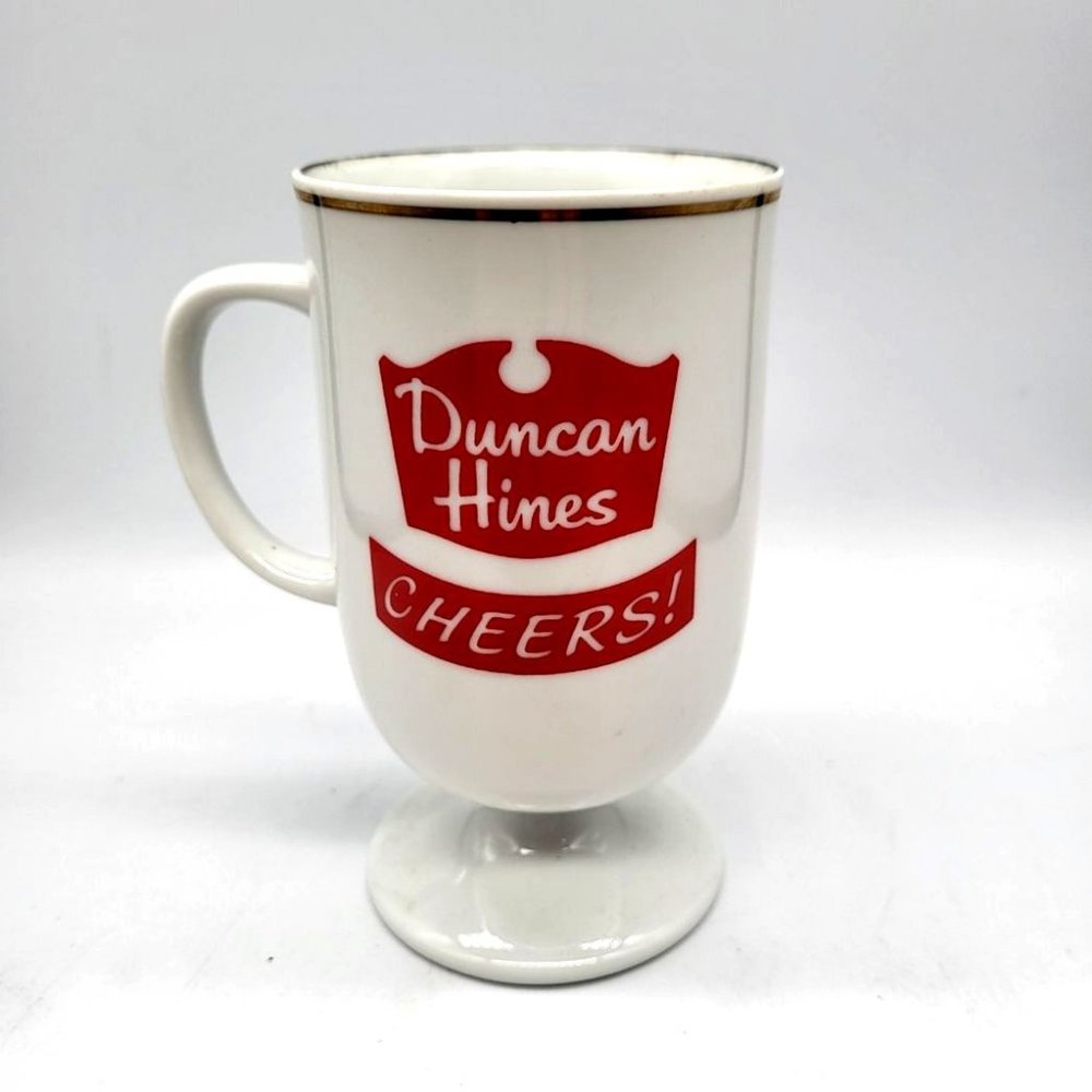 Vintage Duncan Hines Gold Trimmed Advertisment Coffee Cup
